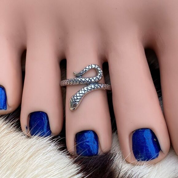 Snake sterling silver toe/midi ring - Picture 2 of 5